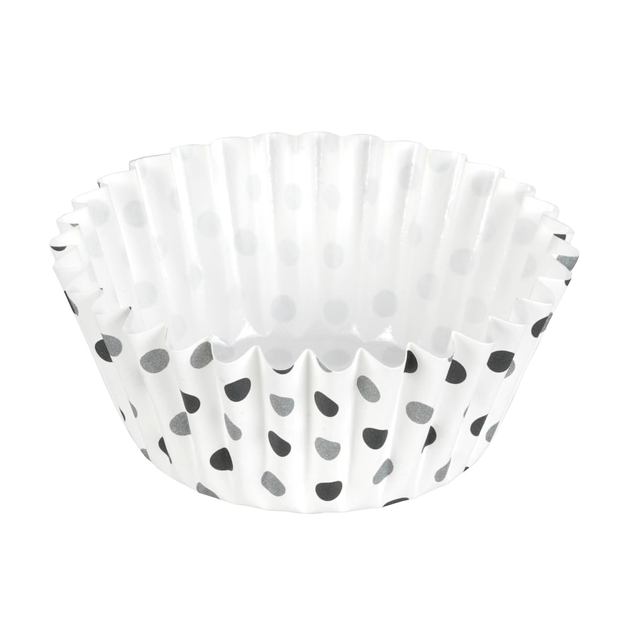 12 Packs: 36 ct. (432 total) Black & Gray Polka Dot Grease Resistant Baking Cups by Celebrate It®